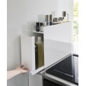 etagere rangement discret compact cuisine metal blanc yamazaki tower