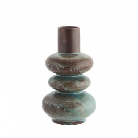 vase artisanal gres marron vert forme ondule arrondie madam stoltz
