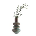 vase artisanal gres marron vert forme ondule arrondie madam stoltz