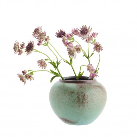 vase rond boule vert gres patine madam stoltz