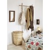 jete de lit canape brode coton blanc fleurs multicolores madam stoltz