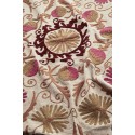couvre lit brode persan beige rose madam stoltz suzani