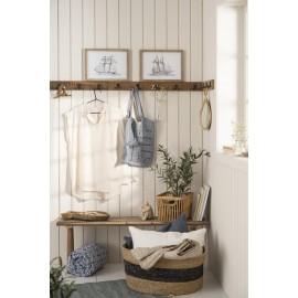 portemanteau mural rustique bois metal noir ib laursen