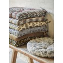 galette de chaise ronde gris beige imprime fleuri madam stoltz