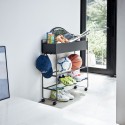 rangement a chaussures design metal noir roulettes yamazaki tower