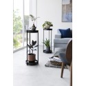 support pour plantes rond metal noir design yamazaki
