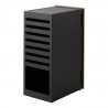 armoire rangement bureau console jeux chic bois fonce yamazaki tower
