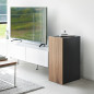 armoire rangement bureau console jeux chic bois fonce yamazaki tower
