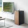 armoire rangement bureau console jeux chic bois fonce yamazaki tower