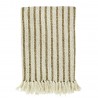 plaid coton recycle rayures jaune moutarde blanc franges madam stoltz