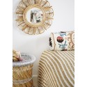 plaid coton recycle rayures jaune moutarde blanc franges madam stoltz