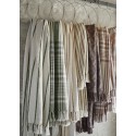 plaid coton recycle rayures jaune moutarde blanc franges madam stoltz