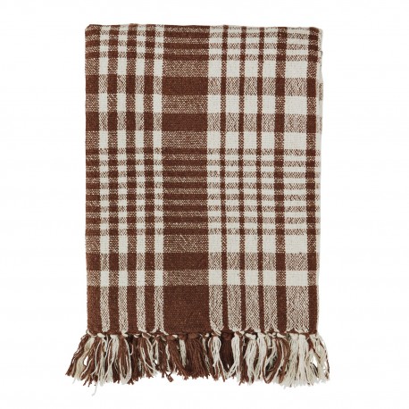 plaid a carreaux coton recycle rouille cannelle madam stotz