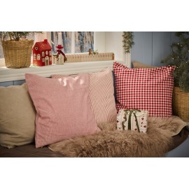 grande housse coussin coton raye rouge blanc ib laursen