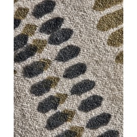 grand coussin salon velours motif graphique moutarde house doctor