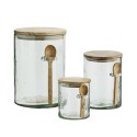 bocal de rangement verre bois avec cuillere madam stoltz