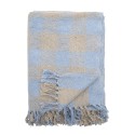 plaid coton recycle carreaux bleu clair beige bloomingville largs