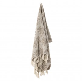 plaid chic beige marron coton recycle bloomingville gabriela