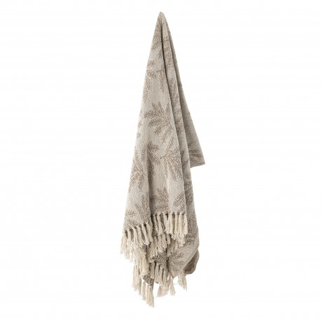plaid chic beige marron coton recycle bloomingville gabriela