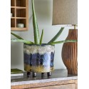 cache pot artisanal emaille bleu bloomingville imoa