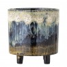 cache pot artisanal emaille bleu bloomingville imoa