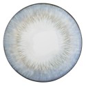 grande assiette plate gres emaille bleu organique bloomingville calen