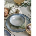 grande assiette plate gres emaille bleu organique bloomingville calen