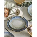 grande assiette plate gres emaille bleu organique bloomingville calen