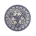 assiette a dessert peint a la main oriental bleu bloomingville karlie
