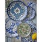 assiette a dessert peint a la main oriental bleu bloomingville karlie assiette a dessert peint a la main oriental bleu bloomingville karlie