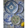 assiette a dessert peint a la main oriental bleu bloomingville karlie