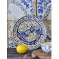 assiette orientale bleu oiseau gres peint main bloomingville karlie