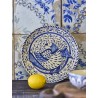 assiette orientale bleu oiseau gres peint main bloomingville karlie