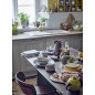 assiette orientale bleu oiseau gres peint main bloomingville karlie