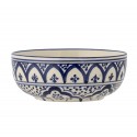 bol petit dejeuner oriental gres peint main bleu bloomingville karlie