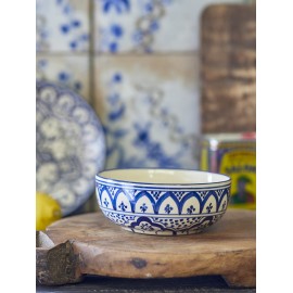 bol petit dejeuner oriental gres peint main bleu bloomingville karlie