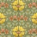 affiche carree art deco papillons jaune the dybdahl butterflies