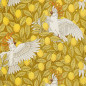 petite affiche art deco carree perroquets citrons jaune the dybdahl