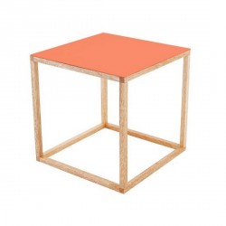 Table basse salon carrée orange Cubo Leitmotiv