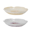 assiette forme petales fleurs mimosa ceramique bloomingville set de 2
