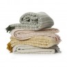 couverture epaisse chaude laine agneau rose pale clair klippan alm
