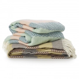 Plaid laine agneau Klippan Zigzag