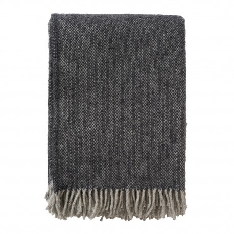 plaid chaud epais laine gris fonce anthracite klippan vide