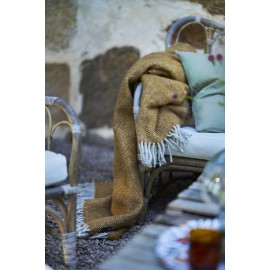 plaid laine suedoise jaune dore klippan vide