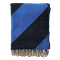 plaid chic laine merinos larges rayues bleu noir klippan angle