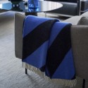 plaid chic laine merinos larges rayues bleu noir klippan angle