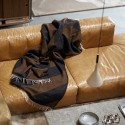 couverture merinos chic marron chocolat noir rayures klippan angle
