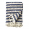 plaid rayures bleu laine agneau bio klippan oscar