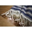 plaid rayures bleu laine agneau bio klippan oscar