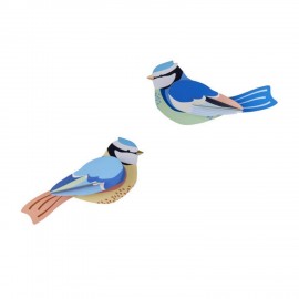 oiseaux carton decoration murale mesange bleu studio roof blue tits